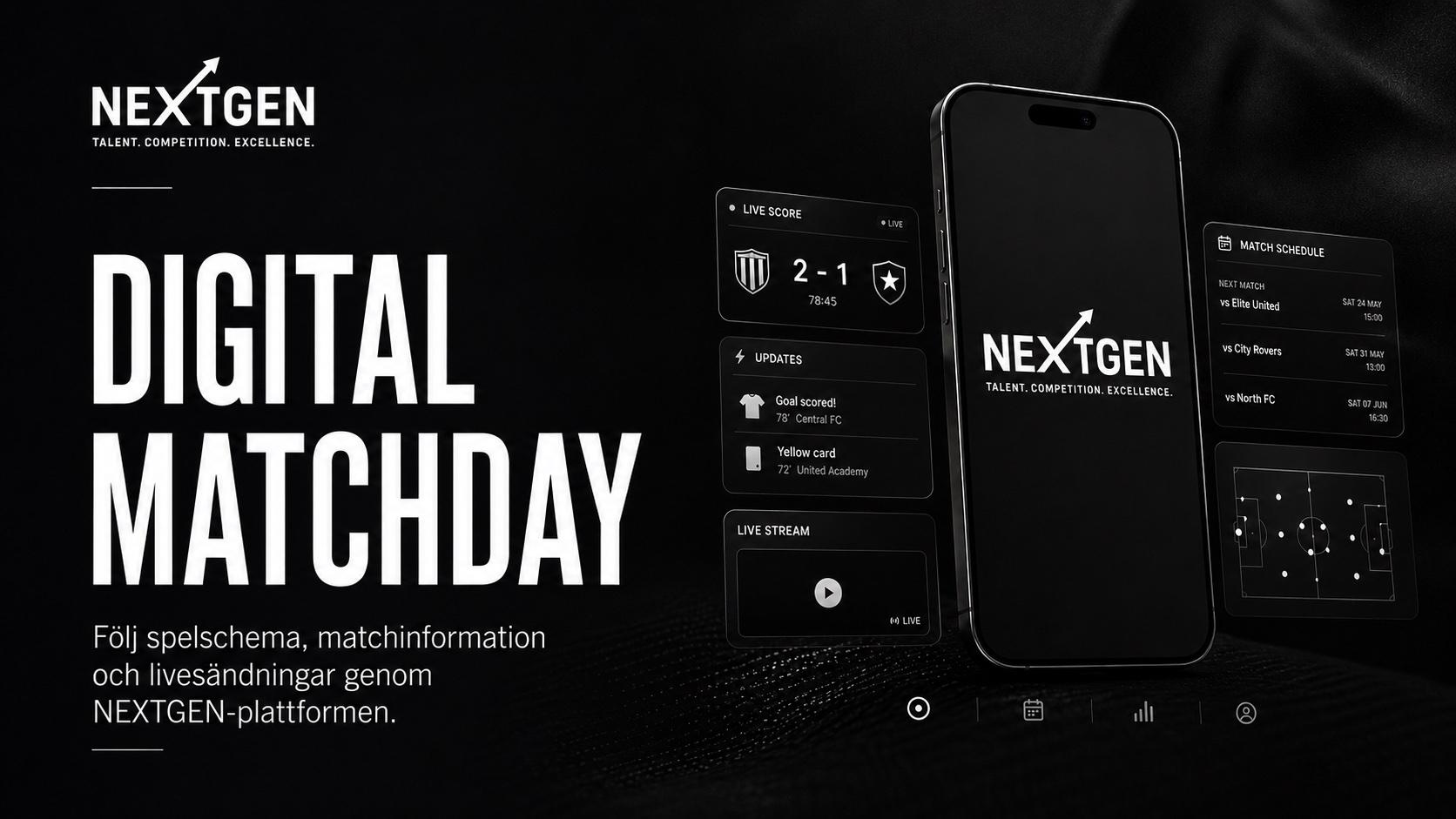 Digital Matchday — följ spelschema, matchinformation och livesändningar genom NEXTGEN-plattformen